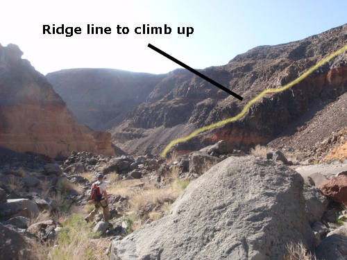 Ridge to climb up.