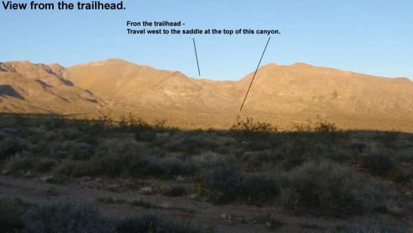 View from trailhead with labels