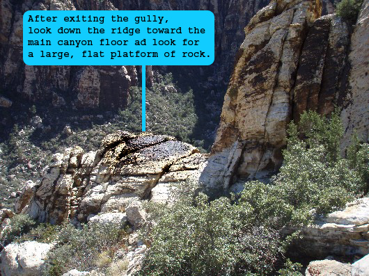 Large rock platform to look for as a landmark.